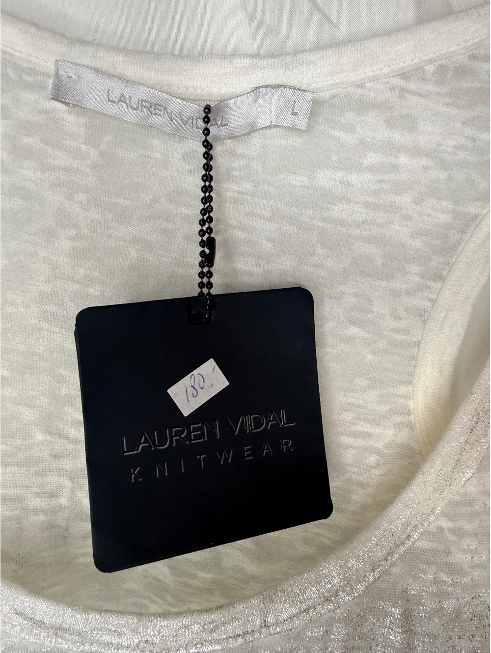 Lauren Vidal Kane Metallic Foil Burnout Tank Top NWT - Picture 2 of 10